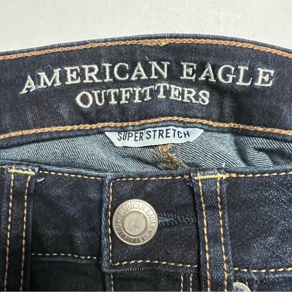 AMERICAN EAGLE Super Stretch Low Rise Skinny Leg Jeans Size 00 Short - Picture 6 of 6